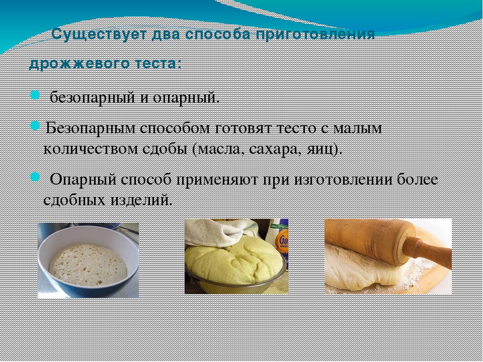 Продукты для приготовления дрожжевого теста