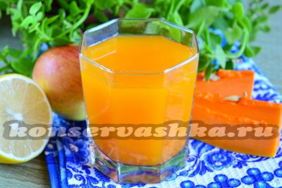 Рецепт сока из тыквы и яблок на зиму