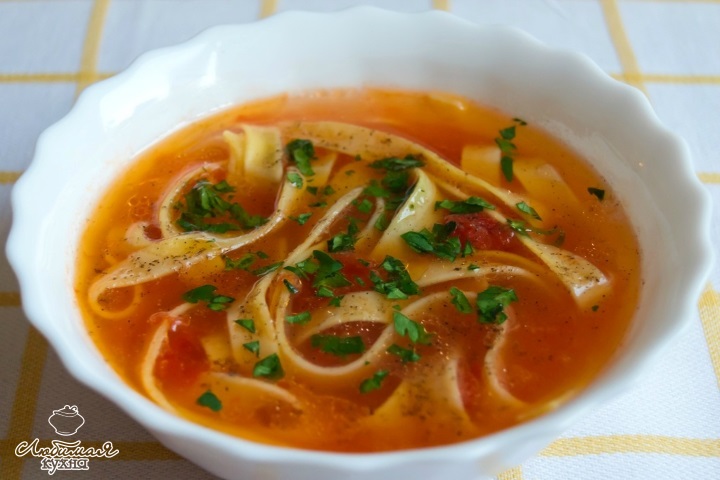 Суп лапша с помидорами по казачьи